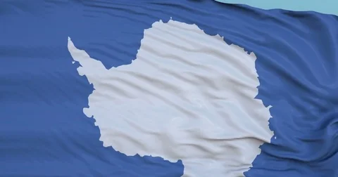 Seamlessly Looping flag for Antarctica, blowing beautifully in the wind. Video stock 80977400