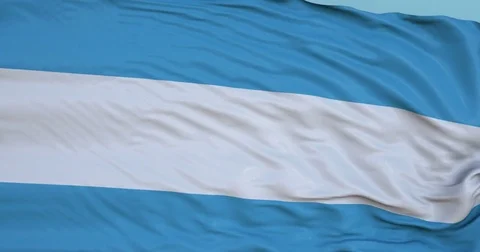 Seamlessly Looping flag for Argentina , blowing beautifully in the wind. Stock Footage 80977592