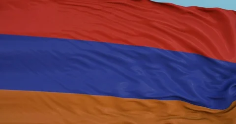 Seamlessly Looping flag for Armenia, blowing beautifully in the wind. Vídeo Stock 80975400