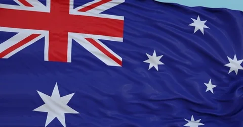 Seamlessly Looping flag for Australia, blowing beautifully in the wind. Stock Footage 80975820