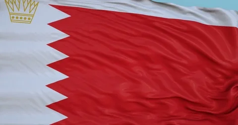 Seamlessly Looping flag for Bahrain, blowing beautifully in the wind. Vídeo Stock 80975577