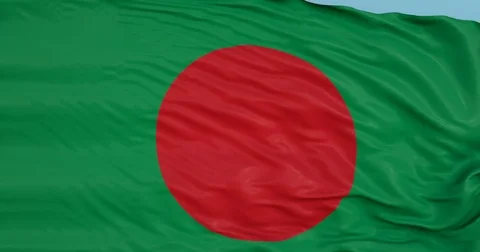 Seamlessly Looping flag for Bangladesh, blowing beautifully in the wind. Stock Footage