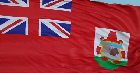 Seamlessly Looping flag for Bermuda, blowing beautifully in the wind. Stock Footage 80977289