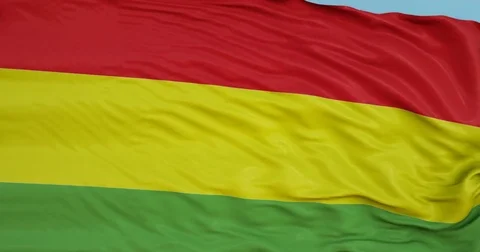Seamlessly Looping flag for Bolivia , blowing beautifully in the wind. Stock-Footage 80976518