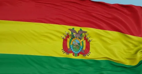 Seamlessly Looping flag for Bolivia , blowing beautifully in the wind. Stock Footage 80977298