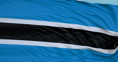 Seamlessly Looping flag for Botswana, blowing beautifully in the wind. Stock-Footage 80977906