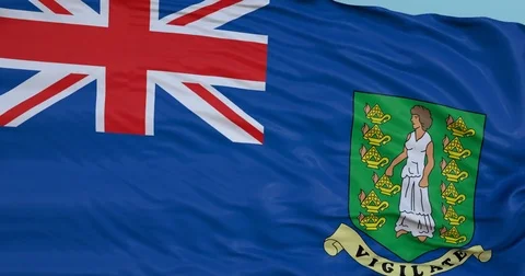 Seamlessly Looping flag for British Virgin Islands, blowing beautifully in the 動画素材 80977796
