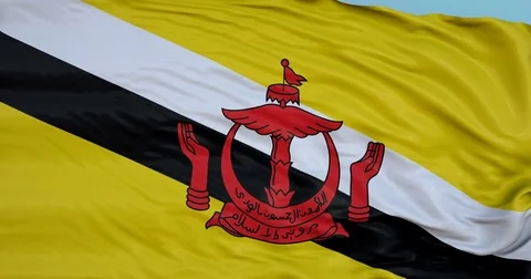 Seamlessly Looping flag for Brunei, blowing beautifully in the wind. Slo-Motion. Stock-Footage 80975840