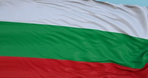 Seamlessly Looping flag for Bulgaria, blowing beautifully in the wind. Stock Footage 80977240
