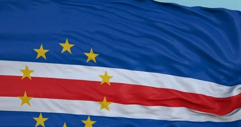 Seamlessly Looping flag for Cape Verde, blowing beautifully in the wind. Vídeos de archivo 80977395