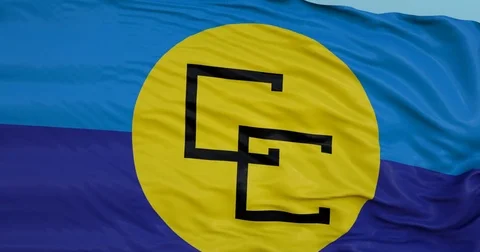 Seamlessly Looping flag for Caricom, blowing beautifully in the wind. Stock Footage 80976945