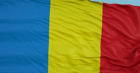 Seamlessly Looping flag for Chad, blowing beautifully in the wind. Slo-Motion. Stock Footage 80976823