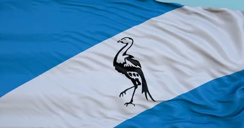 Seamlessly Looping flag for Ciskei, blowing beautifully in the wind. Slo-Motion. Stock Footage 80977034