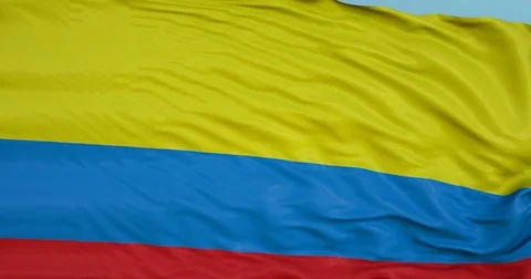 Seamlessly Looping flag for Colombia, blowing beautifully in the wind. Vídeos de archivo 80976965