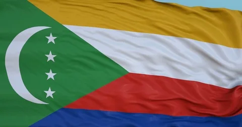 Seamlessly Looping flag for Comoros, blowing beautifully in the wind. 動画素材 80976366