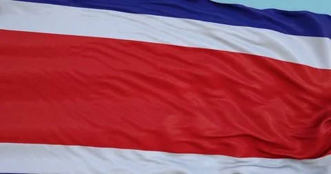 Seamlessly Looping flag for Costa Rica , blowing beautifully in the wind. Stock-Footage 80976709
