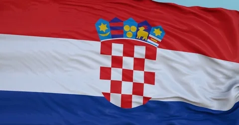 Seamlessly Looping flag for Croatia, blowing beautifully in the wind. Stock-Footage 80976628