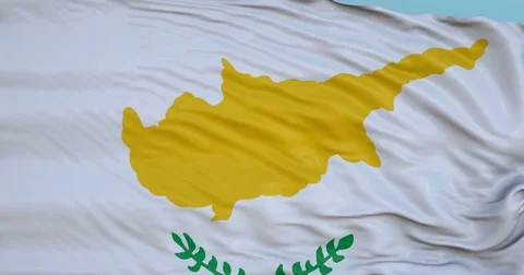 Seamlessly Looping flag for Cyprus, blowing beautifully in the wind. Slo-Motion. Vídeos de archivo 80977508