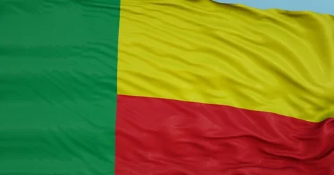 Seamlessly Looping flag for Dahomey, blowing beautifully in the wind. Stock Footage 80975517