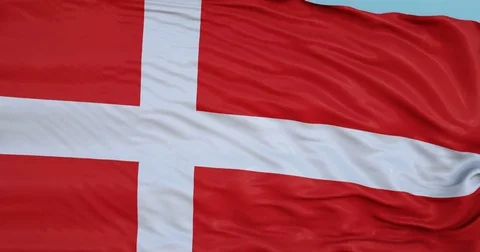 Seamlessly Looping flag for Denmark, blowing beautifully in the wind. Stock-Footage 80976861