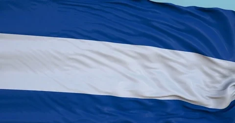 Seamlessly Looping flag for El Salvador , blowing beautifully in the wind. Stock Footage 80976380