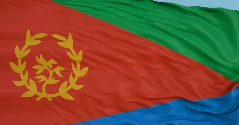 Seamlessly Looping flag for Eritrea, blowing beautifully in the wind. Stock-Footage 80975813