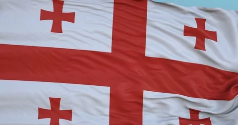 Seamlessly Looping flag for Georgia, blowing beautifully in the wind. Stock Footage 80976999