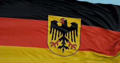 Seamlessly Looping flag for Germany , blowing beautifully in the wind. Stock Footage 80976898
