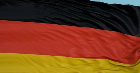 Seamlessly Looping flag for Germany , blowing beautifully in the wind. Vídeo Stock 80977116