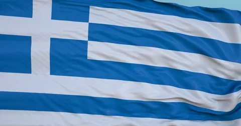 Seamlessly Looping flag for Greece, blowing beautifully in the wind. Slo-Motion. 動画素材 80977868