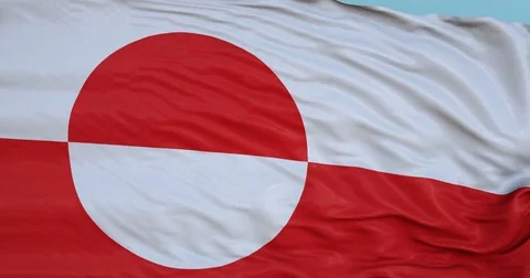 Seamlessly Looping flag for Greenland, blowing beautifully in the wind. Vídeos de archivo 80977484