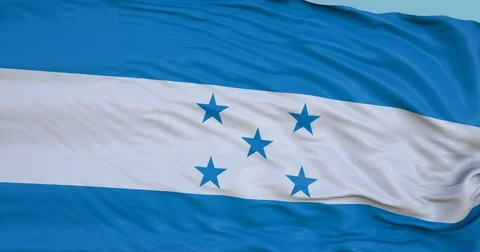 Seamlessly Looping flag for Honduras, blowing beautifully in the wind. Video stock 80977219