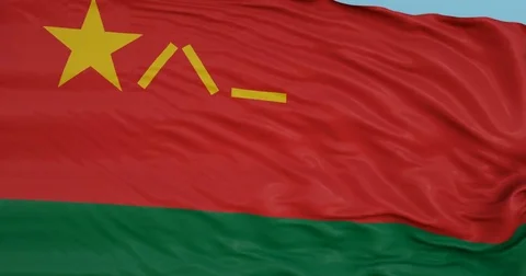 Seamlessly Looping flag for Hong Kong, blowing beautifully in the wind. Stock Footage 80977389