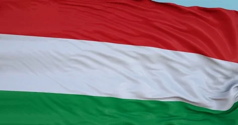 Seamlessly Looping flag for Hungary, blowing beautifully in the wind. Stock Footage 80975998