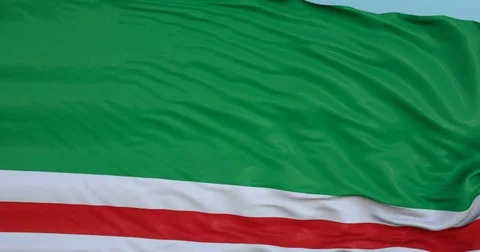 Seamlessly Looping flag for Ichkeria, blowing beautifully in the wind. Stock-Footage 80976394
