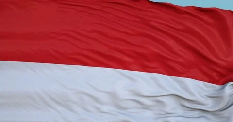 Seamlessly Looping flag for Indonesia, blowing beautifully in the wind. Stock-Footage 80976029