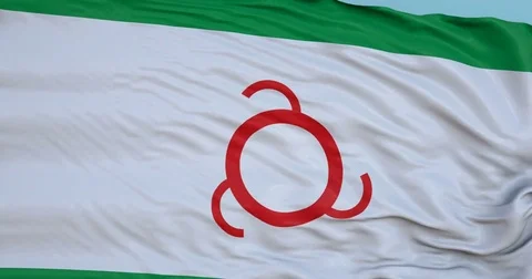 Seamlessly Looping flag for Ingushetia, blowing beautifully in the wind. Stock Footage 80975925