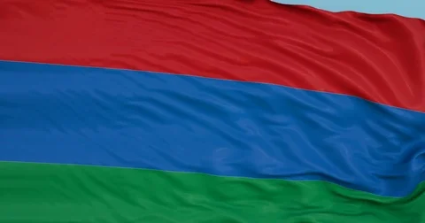 Seamlessly Looping flag for Karelia, blowing beautifully in the wind. Stock Footage 80976521