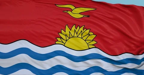 Seamlessly Looping flag for Kiribati, blowing beautifully in the wind. Video stock 80976090