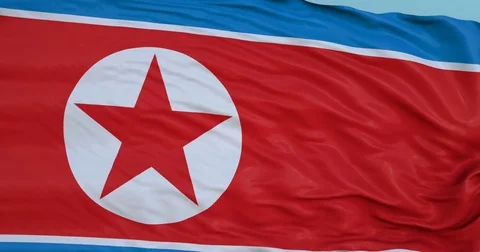 Seamlessly Looping flag for Korea North, blowing beautifully in the wind. Stock-Footage 80977479