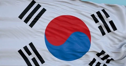 Seamlessly Looping flag for Korea South, blowing beautifully in the wind. Stock-Footage 80977481
