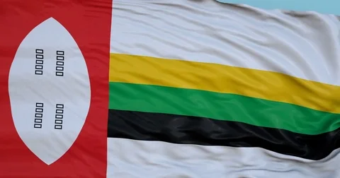 Seamlessly Looping flag for Kwazulu, blowing beautifully in the wind. Stock Footage 80976641