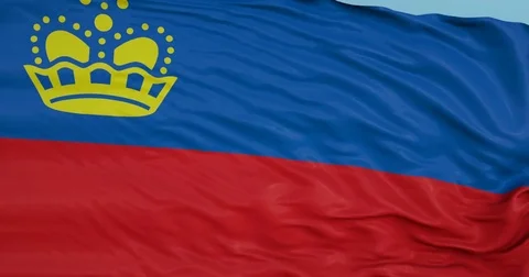 Seamlessly Looping flag for Liechtenstein, blowing beautifully in the wind. Vídeos de archivo 80977291