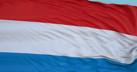 Seamlessly Looping flag for Luxembourg, blowing beautifully in the wind. Stock Footage 80976179