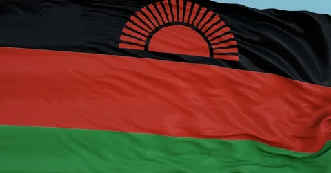 Seamlessly Looping flag for Malawi, blowing beautifully in the wind. Slo-Motion. 動画素材 80976535