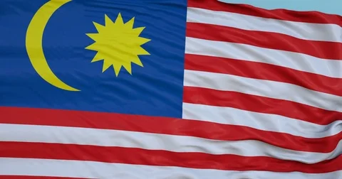 Seamlessly Looping flag for Malaysia, blowing beautifully in the wind. 動画素材 80977460