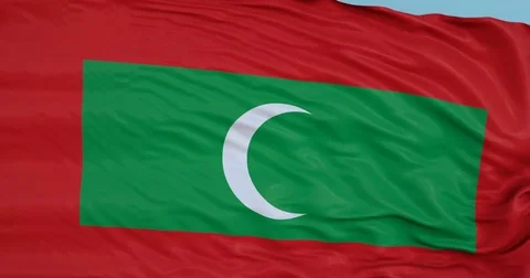 Seamlessly Looping flag for Maldives, blowing beautifully in the wind. Stock-Footage 80975581