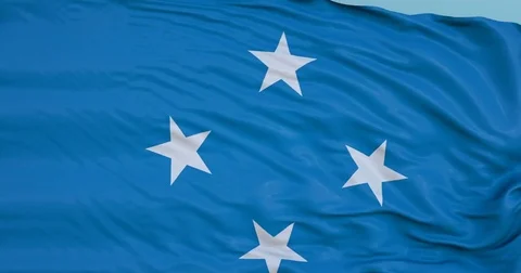 Seamlessly Looping flag for Micronesia, blowing beautifully in the wind. Stock-Footage 80975962