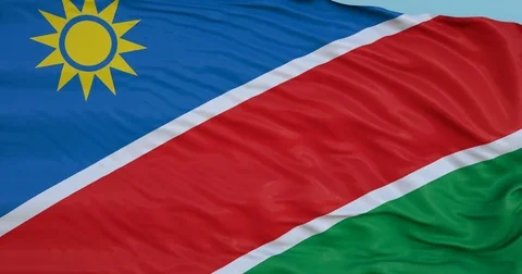 Seamlessly Looping flag for Namibia, blowing beautifully in the wind. Stock-Footage 80976837