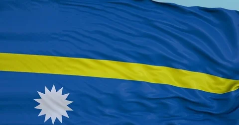 Seamlessly Looping flag for Nauru, blowing beautifully in the wind. Slo-Motion. Stock Footage 80976522